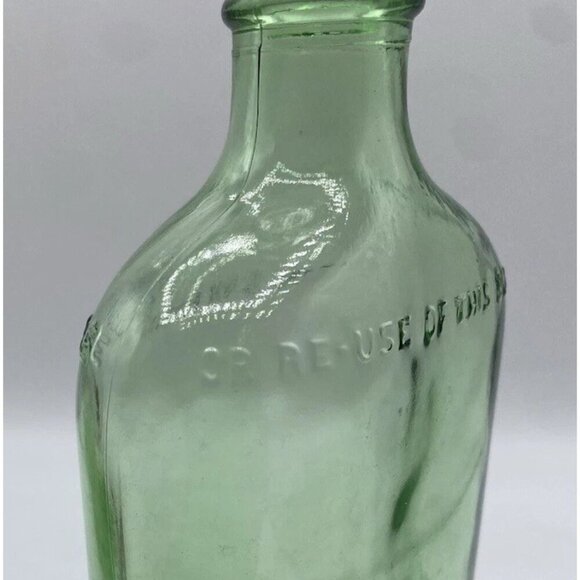 Vintage Green Glass Bottle One 1 Pint Federal Law Forbids Sale Or Reuse Flask - Picture 6 of 9